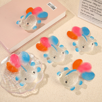 Jouet anti-stress en forme de poisson rouge en maltose, mini jouet à presser TRP à rebond lent, transparent, cadeau pour enfants et adultes