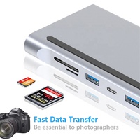 Base de Conexión Multipuerto Xput para Laptop 12/11/10/9/8/7/6/5/4/3 en 1, Tipo C USB-C, Doble HDMI, Interfaz SD, Compatible con Macbook y PC