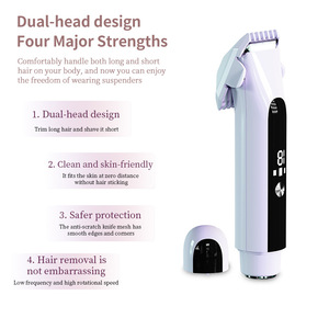 Épilateur électrique pour femmes, pour l'épilation <span class=keywords><strong>intime</strong></span> et corporelle complète, double tête, rechargeable par USB, lavable à l'eau - Product Image 4