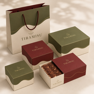 Caja de Papel para Tiramisú con Impresión de Logotipo Personalizado, Caja de Embalaje de Papel de Grado Alimenticio para Pastelería, Caja de Embalaje de Chocolate para Tiramisú - Product Image 3