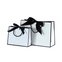 Ruban personnalisé de luxe avec logo de marque, poignée en corde de coton recyclable, pour emballage cadeau de chaussures de boutique, rose, blanc, noir