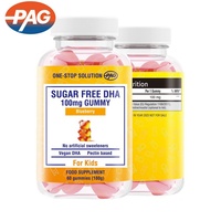 Suplemen DHA Harian Label Pribadi Rasa Blueberry Bebas Gula Vegan Pektin Gummy untuk Dewasa Minyak Alga DHA Gummies 100Mg