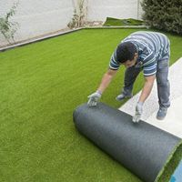 100% Reines Polypropylen Grüner Rasenteppich für Garten Hof Landschaft Rasen Kunstrasen-Matten für Außen- und Innenbereich Fußball Kunstrasen