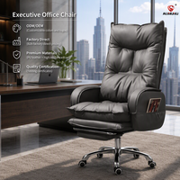 Chaise de bureau exécutive personnalisée en couleur, directement de l'usine, ergonomique, inclinable, en cuir PU, avec repose-pieds