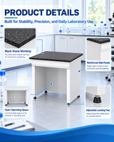 Meubles de laboratoire, banc de pesage de laboratoire avec plan de travail à isolation vibratoire pour balance analytique