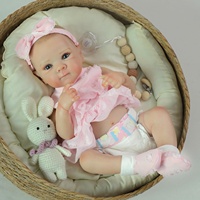 Muñeca de Vinilo de Simulación de 45 cm, Color Rosa, con Traje de Festival, Unisex, en Caja de Regalo