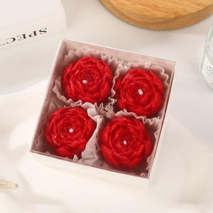 شمعة فاخرة على شكل زهرة الفاوانيا مصنوعة يدويًا للعلاج بالروائح العطرية، هدية مثالية لأعياد الميلاد وحفلات الزفاف، مجموعة هدايا للفتيات - Product Image 4