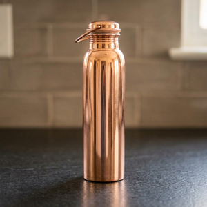 Pure <b>Copper</b> Straight Cup Water <b>Bottle</b> for Outdoor Hiking Use Minimalist Design Metal Body Direct <b>Drinking</b> With Health Benefits - Product Image 1