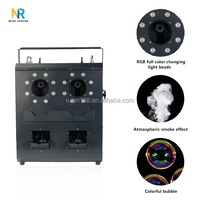 Mesin asap lampu LED, 2 kepala 2000W RGB 3-in-1 Tahap cahaya, kendali jarak jauh, mesin gelembung kabut LED untuk pesta pernikahan disko kekuatan listrik DMX512