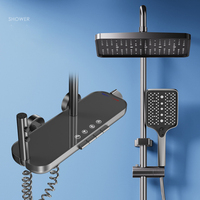 Ensemble de douche mural en laiton à 4 fonctions avec fonction pluie et massage, personnalisable OEM pour projets hôteliers et villas