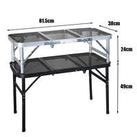 HISPEED IGT Table pliante en aluminium léger Barbecue portable Grill Camping Table d'extérieur