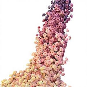 Fiore Artificiale Floyd Rose per il Festival di Qixi, Decorazione Murale a Cascata di Rose Fatta a Mano, Impermeabile e Lavabile, Popolare su Internet per Check-in - Product Image 1