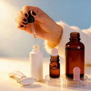 9 Pcs Rose Quartz Essential Oil Roller Ball Tops For 10ml Bottles Replacement Roll On Applicator Inserts For Aromatherapy - Product Image 4