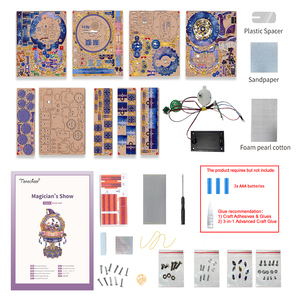 Tonecheer - Caja de Música de Madera 3D con Diseño de <span class=keywords><strong>Mago</strong></span>, Kit de Bricolaje Ecológico, Rompecabezas Mágico, <span class=keywords><strong>Casa</strong></span> en Miniatura con Luz, Regalo - Product Image 6