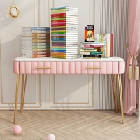 Nouvelle conception 2026, commode moderne rose, extensible, chambre d'enfant, miroir éclairé, coiffeuse en bois, table de maquillage, petit espace