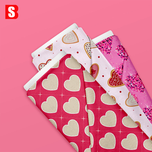 Bessi 100% coton biologique, motifs en forme de cœur, imprimés numériquement pour robes de filles et de femmes et chemises pour garçons - Product Image 1