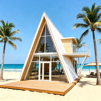 Cabaña Prefabricada Triangular con Estructura de Acero, Casa de Glamping de Alta Calidad Utilizada para la Renovación de Instalaciones de Campamentos en el Campo