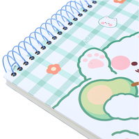 Cuaderno Espiral con Diseño de Gato Aguacate de Dibujos Animados, Tapa a Cuadros, Bloc de Notas, Diario de Escritura para Estudiantes, Material Escolar y de Oficina, Venta al Por Mayor