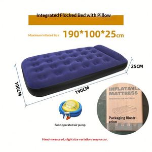 Colchón Inflable para Exteriores con Superficie Aterciopelada, Cama de Aire, Colchoneta para Acampar, Almohada Plegable para Personas Perezosas - Product Image 3