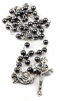 Chapelet religieuse en perles d'obsidienne noire, 1 pièce, tapis religieux, hématite, en stock, vente en gros, moins cher