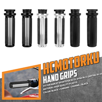 Poignées de guidon de moto 1 pouce en aluminium avec revêtement en caoutchouc pour Harley Sportster XL Dyna Softail Touring V-Rod VRSC XR 1996 et versions ultérieures