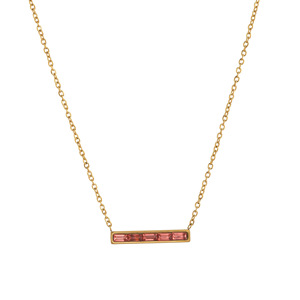 Collar con colgante de piedra preciosa multicolor chapado en oro de 18 quilates de acero inoxidable, resistente al agua, sin deslustre, novedad de - Product Image 4