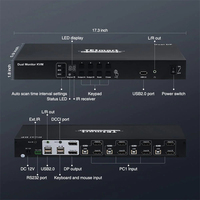 TESmart Kit saklar KVM Monitor ganda, 4 Port DP 4K60Hz dengan ewd melewati Mode tanpa jejak 4x2 KVM Switch