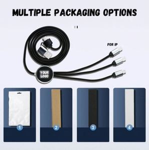 Cadeau d'entreprise personnalisé, logo lumineux, câble de charge USB multi-ports 3 en 1 avec LED, cadeaux promotionnels personnalisés - Product Image 5