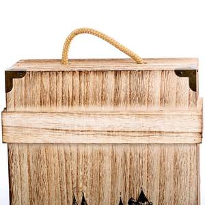 Custom Logo Factory Price Gift Packaging <strong>Decorative</strong> <strong>Storage</strong> Dark Torched Double Bottle Case Wooden Wine <strong>Boxes</strong> - Product Image 5