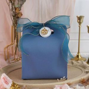 PU Leather <b>Wedding</b> Candy Box Storage Gift Bag Elegant Souvenir Package with <b>Ribbon</b> Gifts for Birthday Baby Shower Party Favors - Product Image 4