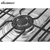 Cuisinière à gaz en acier inoxydable à 5 brûleurs Appareil ménager intégré pour usage domestique et hôtelier
