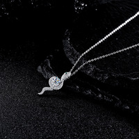Collier haut de gamme en argent sterling S925 pour femme, simple et polyvalent, Moissan en forme de serpent, pendentif automne hiver