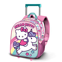 Karactermania Mochila 3D Pequeña con Ruedas de Unicornio, USB, Poliéster