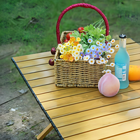 Table de camping Oxford, pliable, légère, portable, 4 places, carrée, pour plage et pique-nique
