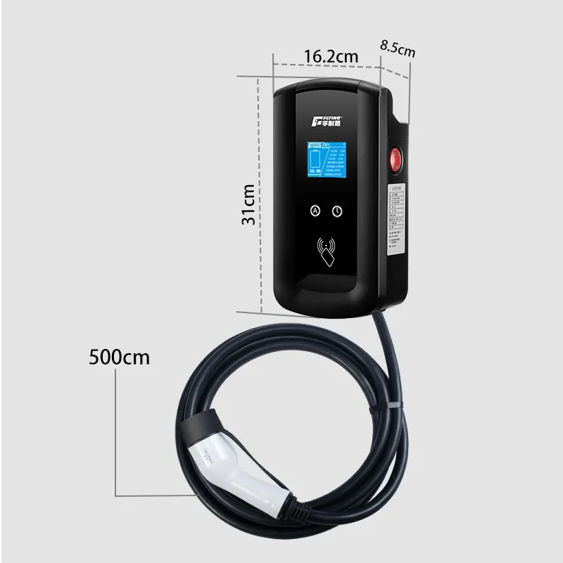 11 кВт 22 кВт Тип 2 разъем Bluetooth домашнее приложение автомобильное электрическое зарядное устройство Ac Ev зарядное устройство Настенная коробка с кабелем питания