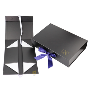 Premium Custom Logo Luxury <b>Large</b> Matte Rigid Cardboard Black Foldable Magnetic Folding Closure <b>Gift</b> <b>Box</b> Packaging Case Bulk - Product Image 3