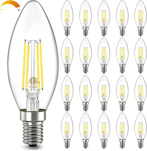 Светодиодные лампы-канделябры JESLED B11 E12, эквивалент 60 Вт, с регулируемой яркостью E14 E26 E27 B22, светодиодные лампы-свечи 2700K 2W 4W 6W Edison