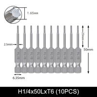 Prêt à expédier Chine S2 T6 Embouts de tournevis Star 50mm 1/4 Hex Drive Magnétique Jeu d'embouts Torx OEM