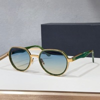 Lunettes de soleil ovales en acétate et métal de style designer de haute qualité avec protection UV400, élégantes et luxueuses
