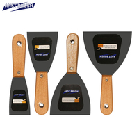 Couteau à enduit plat en acier au carbone de 3 pouces, lame polie miroir industrielle pour le bricolage et manche en bois confortable, service OEM