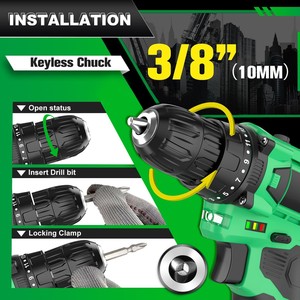 12V Cordless Drill Set Screwdriver Variable Speed <b>Power</b> <b>Tools</b> Accessories Drilling 25mm Battery Local US Warehouse CD-12HP-2 12V - Product Image 6