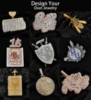 Pendentif personnalisé en moissanite avec nom, certificat GRA, testeur de moissanite inclus, en argent 925, style hip-hop Iced Out pour homme