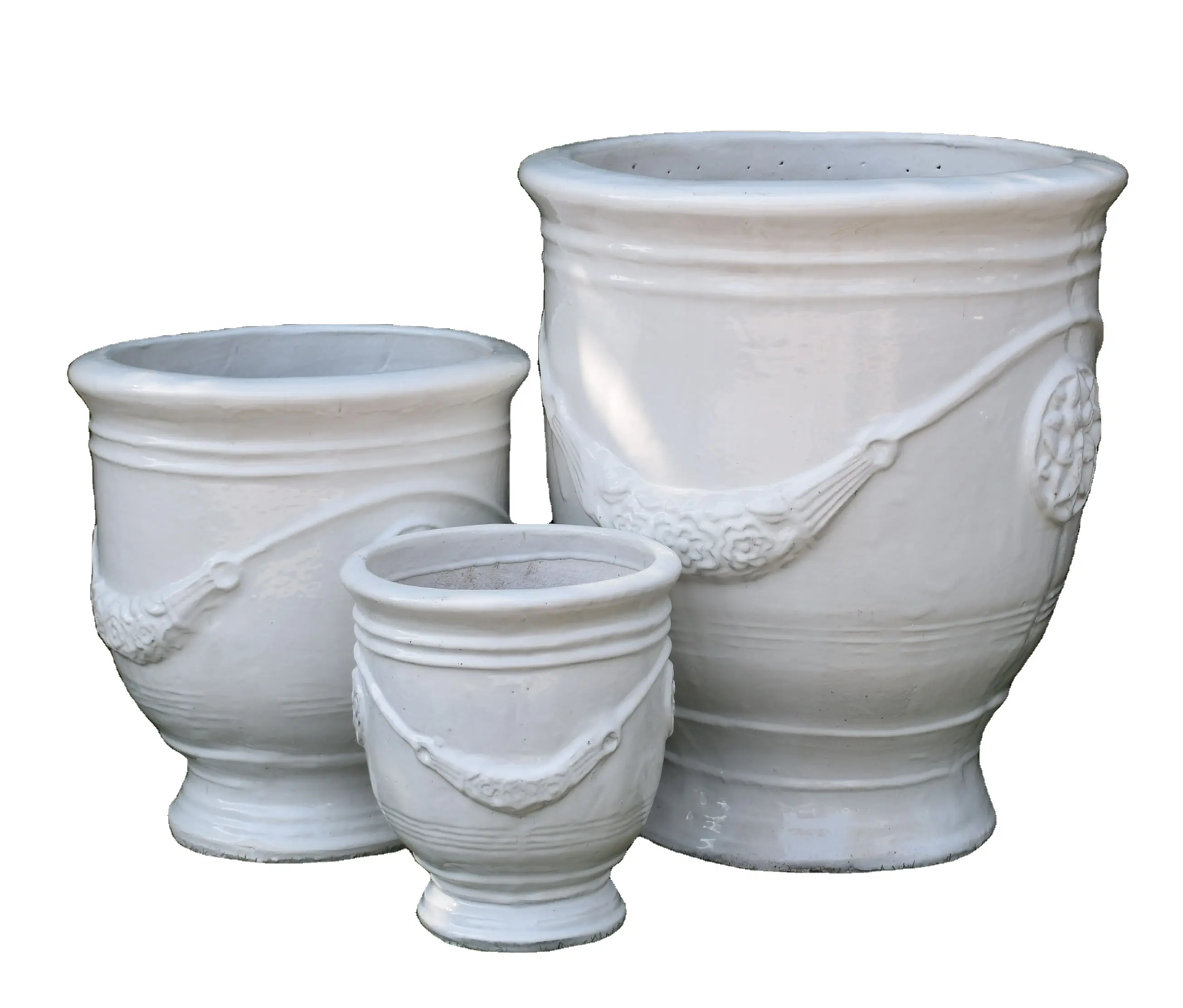 Vaso de cerâmica para plantas, vaso grande para bonsai, com esmalte fluido, para uso doméstico, jardim ao ar livre, recipiente para plantar