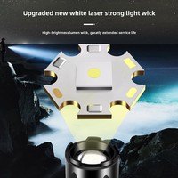 USB wiederaufladbare kleine Taschenlampe aus Aluminiumlegierung, tragbar, ultrahell, große Reichweite, starkes Licht, rote blaue LED, Notfallarbeitsleuchte