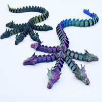 Jouet imprimé en 3D Serpent à cinq têtes Dragon chinois, Cadeau pour garçons, Ornement, Modèle de bureau, Anti-stress high-tech