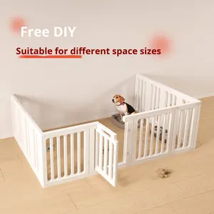 Pequeña valla de Interior para mascotas para Teddy Bichon, jaula de plástico a prueba de Escape para perros con cierre de botón, barandilla elevada, casa para perros - Product Image 3