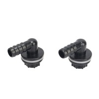 Aquarium Fischbecken Abfluss-Kupplungsadapter Bewässerungswasserrohr-Verbindungen 3/8 Zoll Gewinde auf 14mm 90-Grad-Winkel-Abflussverbinder