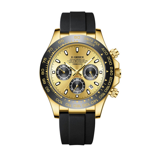 For Custom Logo Men's Watch Luxury Fashion Business Casual Quartz Wristwatch Rubber Band Alloy Case Simple Sport