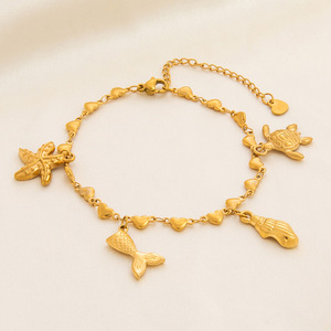 Stainless Steel <b>Bracelet</b> 18K Gold Plated Animal <b>Shell</b> Charm Women's Everyday Wear Jewelry - Product Image 4