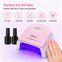 Lampe à ongles UV LED professionnelle rechargeable sans fil 72W avec ventilateur intégré, motif cœur rose, pour salons de manucure, avec logo personnalisé, vente en gros